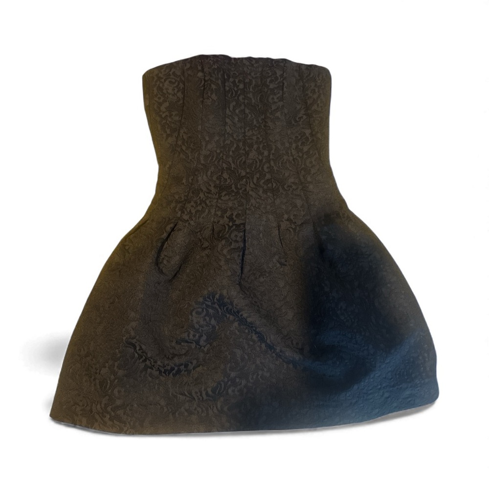 H&M Black Strapless Dress with Textured Design